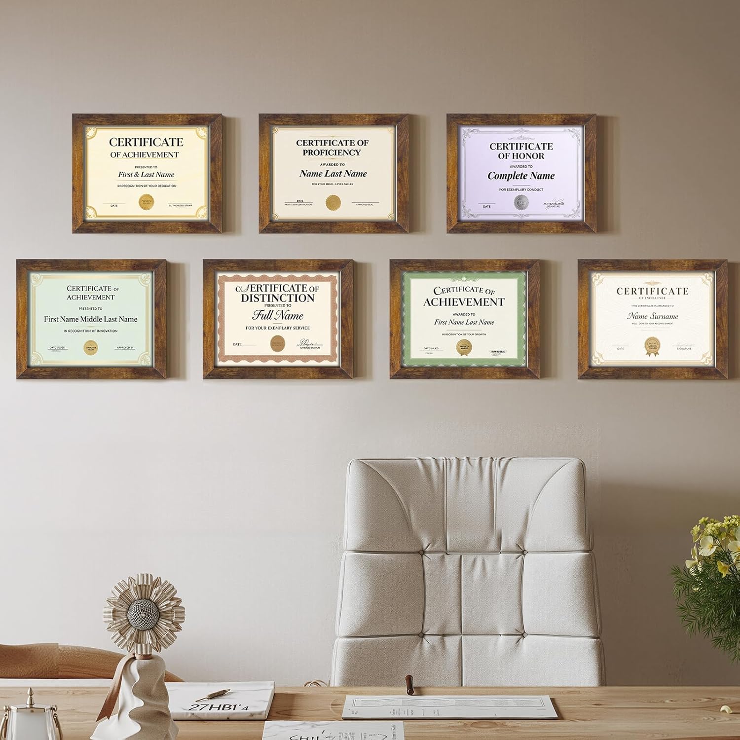 Certifications wall at Shwetdant Dental Clinic
